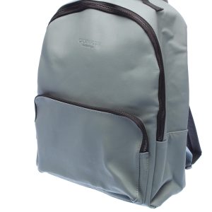 Calvin Klein, School, Polyurethane, Textile Backpack, Gray, Travel, Unisex